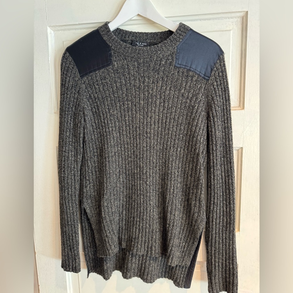 Rag & Bone Marled Olive Green Cashmere Sweater Sz 8